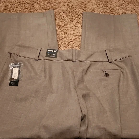NWT Apt. 9 Heather Taupe Trousers Size 16 Short - Picture 6 of 9